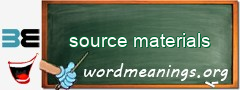 WordMeaning blackboard for source materials